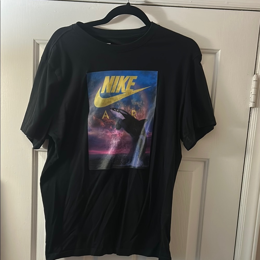 Nike Black Short Sleeve Tee with Retro Graphic